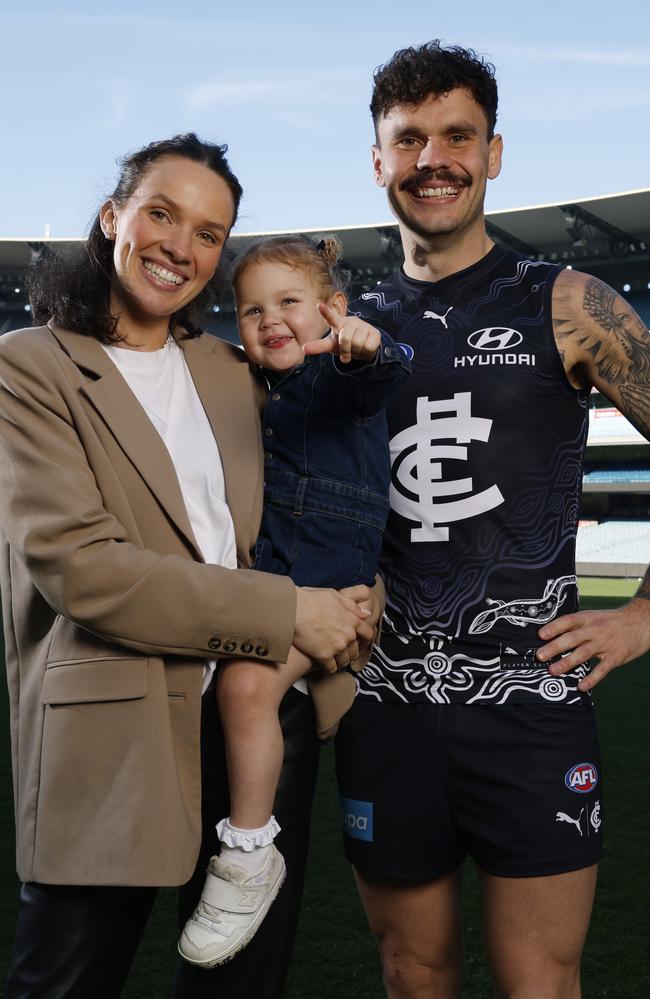 Zac and Rachel Williams with their daughter Ayla. Picture: Michael Klein