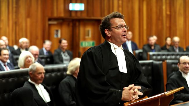 Tasmanian Bar Association vice-president Phillip Zeeman having his say at the judicial event. Picture: SAM ROSEWARNE