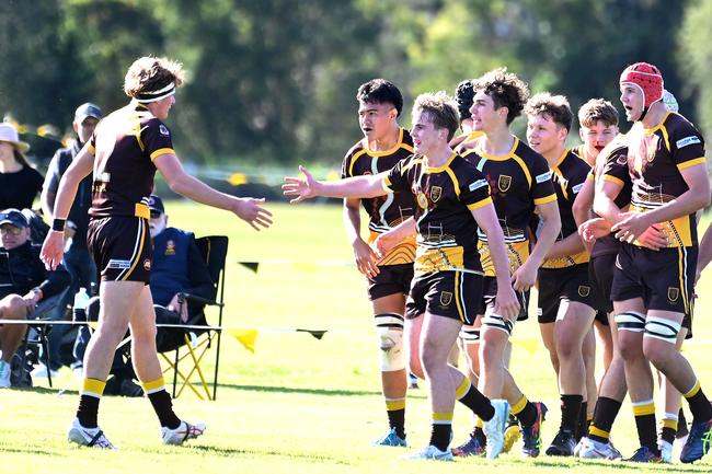 Padua College players celebrate in 2024. Picture, John Gass