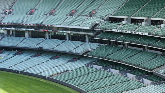 An empty MCG on Saturday, which was meant to be Grand Final Day before coronavirus hit. Picture: Robert Cianflone/Getty Images