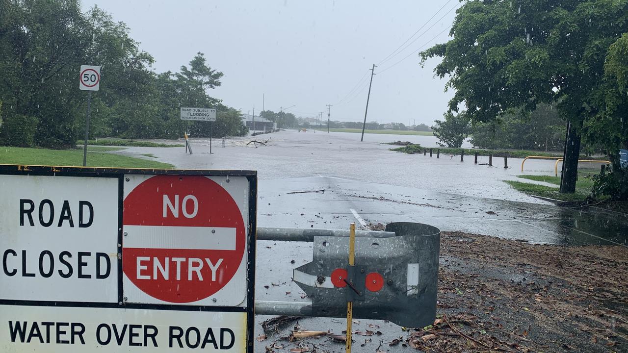 Hicks Rd began flooding yesterday on December 19. Picture: Tara Miko