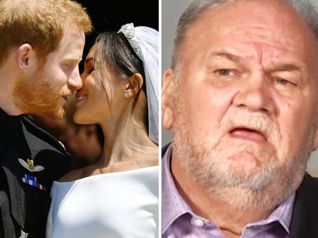 Meghan and Harry’s wedding was overshadowed by her father Thomas Markle, who continually gave interviews to the tabloid press and then shared a letter his daughter wrote. Picture: ITV