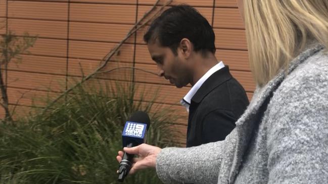 Shukla avoids the cameras after leaving Blacktown Court in June. Picture: Kate Lockley