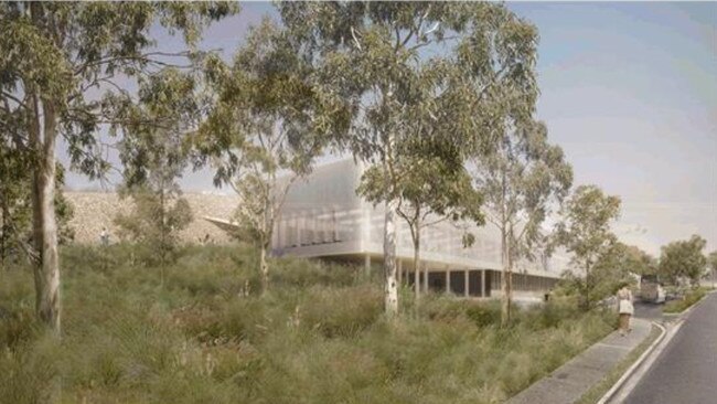 A view of the aquatic centre at the corner of Pitt St and Park Pde.