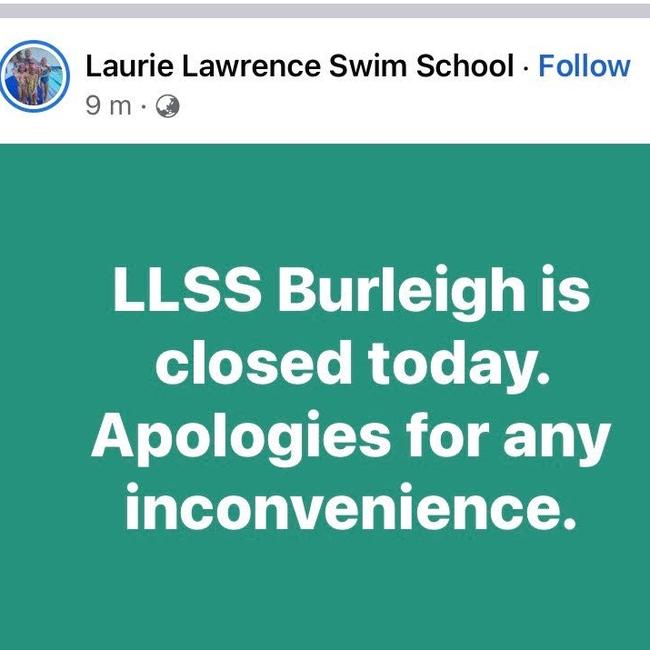 The school has closed for the day. Picture: Facebook