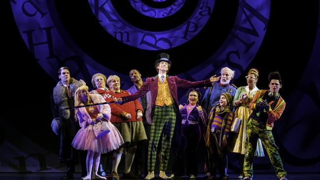 A previous musical production of Charlie and the Chocolate Factory featuring Paul Slade Smith as Willy Wonka and cast. Picture: supplied.