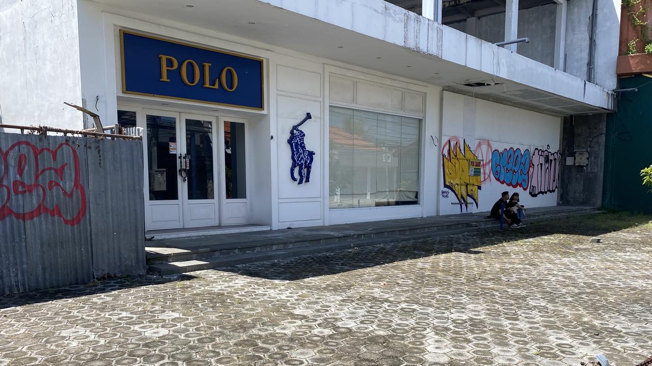 A Polo store in Seminyak that’s been hit by graffiti. Picture: Natalie Wolfe/news.com.au