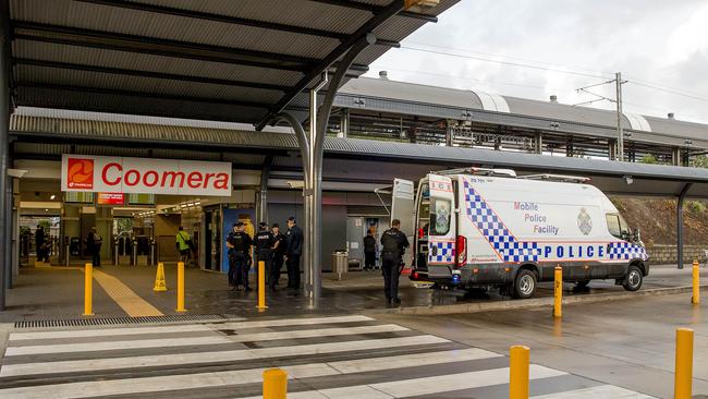 The incident happened at Coomera Train Station. Picture: Jerad Williams.