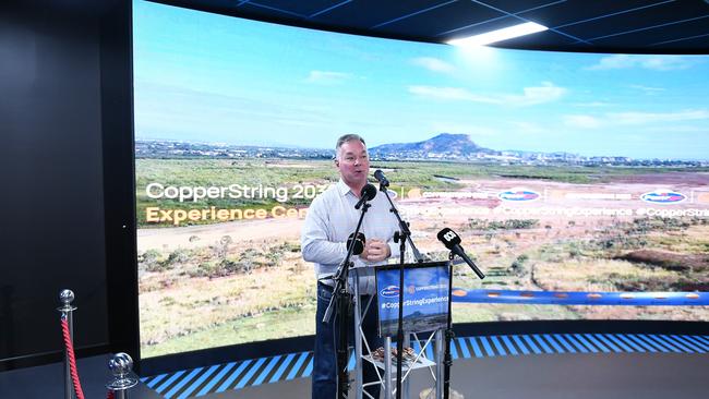 Minister for Resources and Critical Minerals Scott Stewart at the official opening of the CopperString Experience Centre in Townsville. Picture: Shae Beplate.