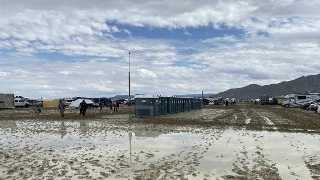 Unseasonal rain flooded the desert, causing drama on site.