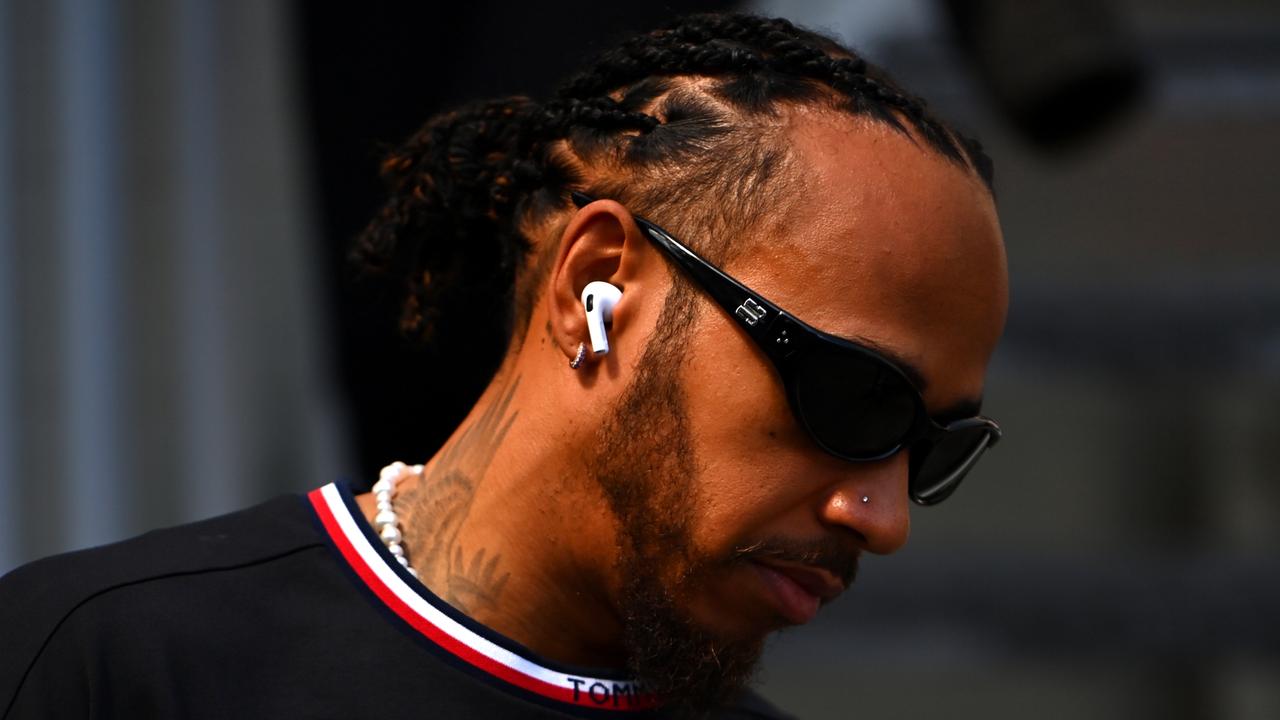 BAKU, AZERBAIJAN - SEPTEMBER 15: Lewis Hamilton of Great Britain and Mercedes walks in the Paddock prior to the F1 Grand Prix of Azerbaijan at Baku City Circuit on September 15, 2024 in Baku, Azerbaijan. (Photo by James Sutton/Getty Images)