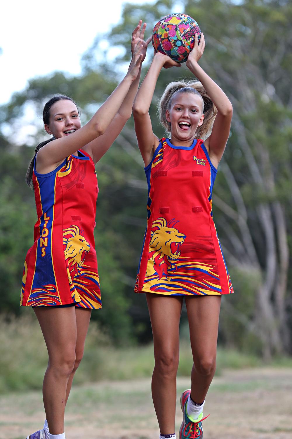 Sisters Madison and Kortney Ward love netball. Picture: Annette Dew