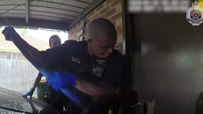 The moment police arrest alleged southeast Queensland car thieves. Photo: QPS