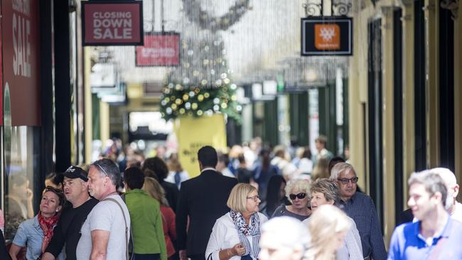 Bourke Street Mall is the perfect place to shop for a Boxing Day bargain. Picture: Sarah Matray