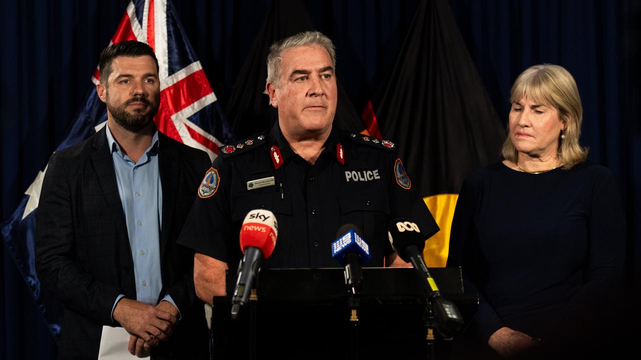 Police Minister Brent Potter, Police Commissioner Michael Murphy and Chief Minister Eva Lawler must apologise for their handling of systemic racism in the force, says the peak body representing NT Aboriginal organisations. Picture: Pema Tamang Pakhrin