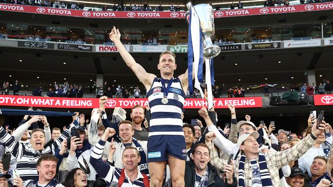 Joel Selwood after the 2022 grand final win. Picture: Michael Klein