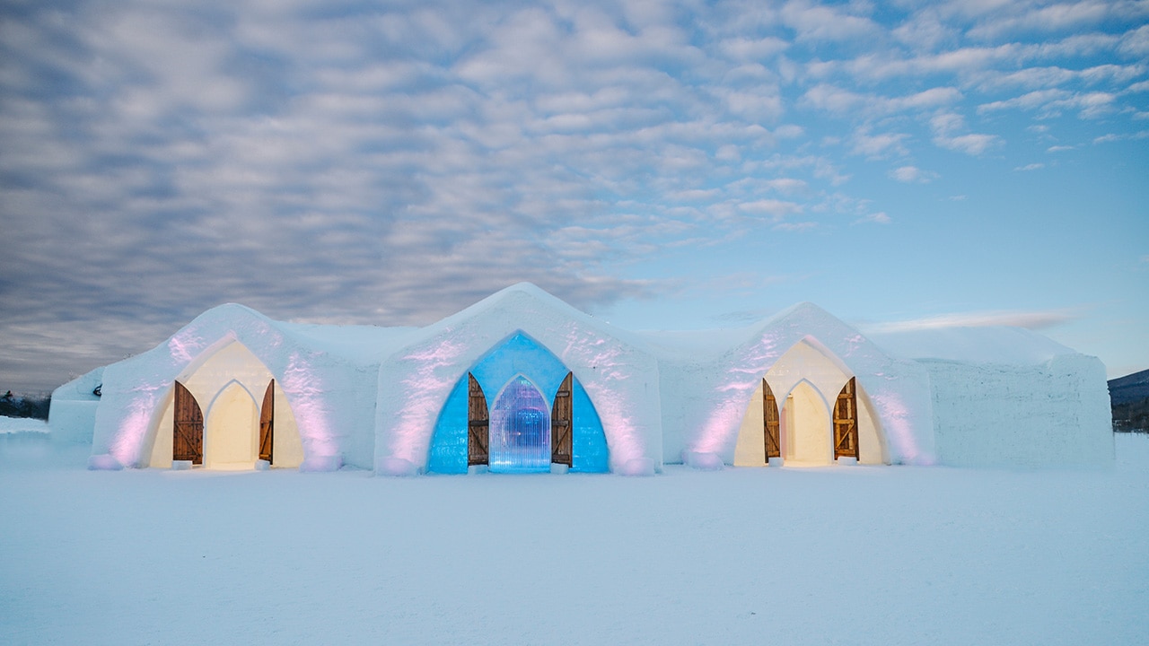 <h2>4. Hotel de Glace, Quebec</h2><p>A slice of Scandinavia in northern Canada? It&rsquo;s a thing when you check into <a href="https://www.valcartier.com/en/lodging/hotel-de-glace-ice-hotel/" target="_blank" rel="noopener">Hotel de Glace</a>. Carved out of ice, the property&rsquo;s beautifully sculpted rooms are kitted out with ultra-comfy Arctic sleeping bags. But if you&rsquo;re feeling the chill, you can warm up under the stars in the Nordic relaxation area, replete with alfresco hot tubs and a sauna. Order a cocktail to be served while you soak &ndash; it comes in a glass made from ice. The themed suites are like Disneyland on steroids, and change annually depending on the creative inspiration of the artists carving them. Think neon lights, fireplaces, a private spa and themed sculptures on the walls.<span>&nbsp;</span></p>