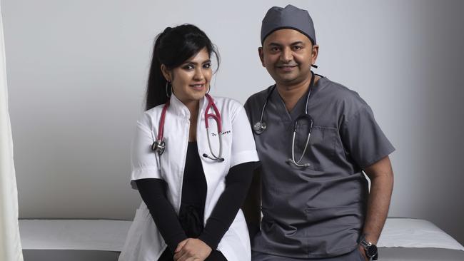 Married Doctors Dr Tanya Unni and Dr Ameer Hamza. Picture: Russell Shakespeare.