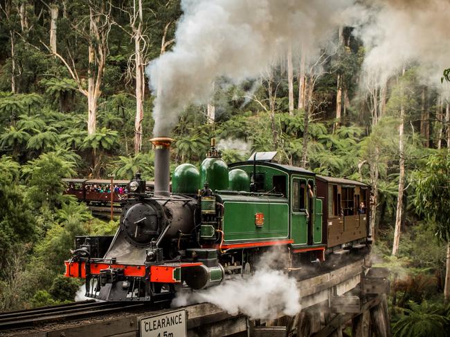 Puffing Billy winds its way through the Dandenong Ranges.