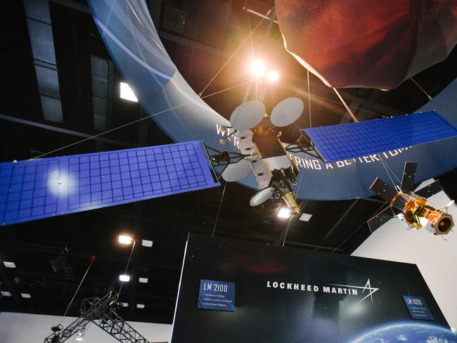 A satellite is seen at the International Astronautical Congress in Adelaide this week. Picture: AAP
