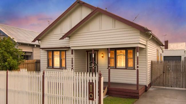 Geelong house values rose by 5.4 per cent in the past year. This house at Fitzroy St is listed with a price guide of between $390,000 and $410,000. Picture: realestate.com.au