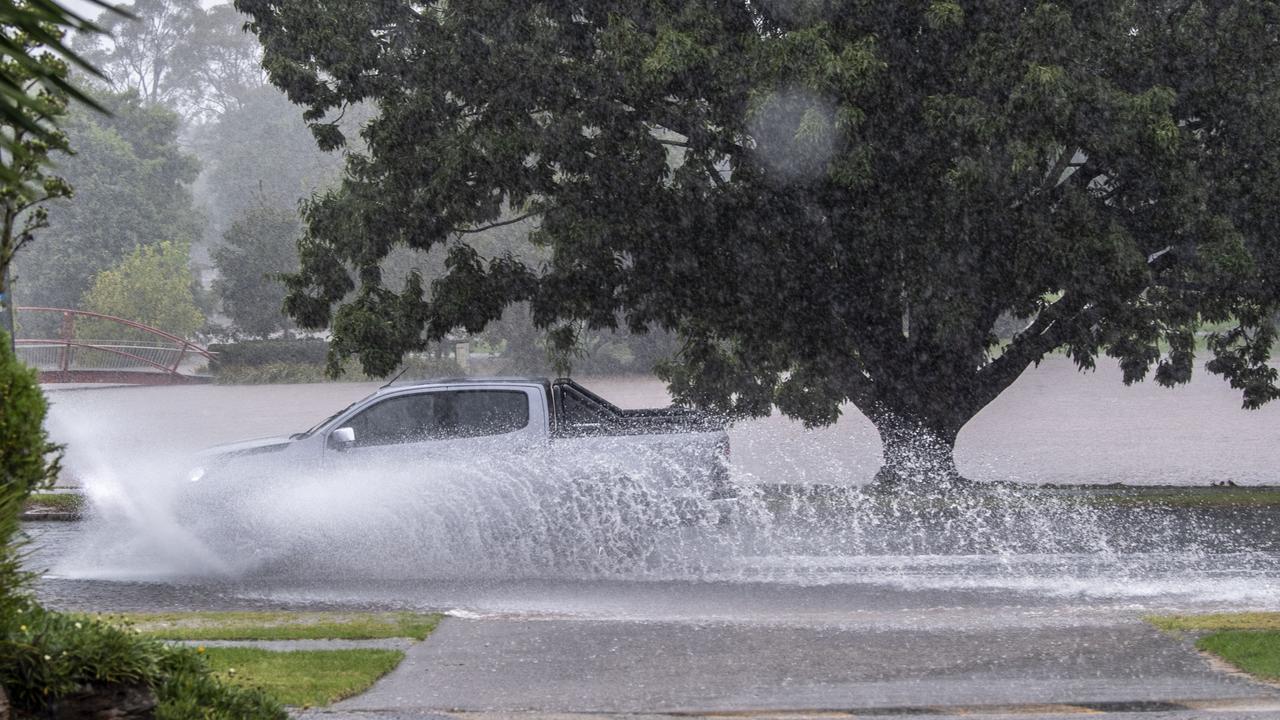 Flooded roadway in Perth St. Friday, February 25, 2022. Picture: Nev Madsen.