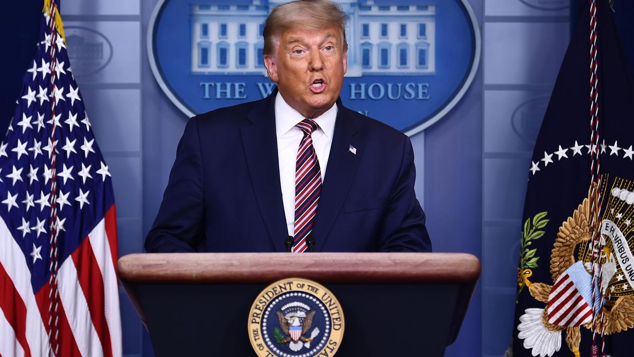 Donald Trump speaking at the White House yesterday. He made a number of baseless claims about the election results. Picture: Brendan Smialowski/AFP