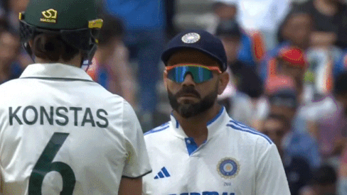 Virat Kohli's bump on Sam Konstas.