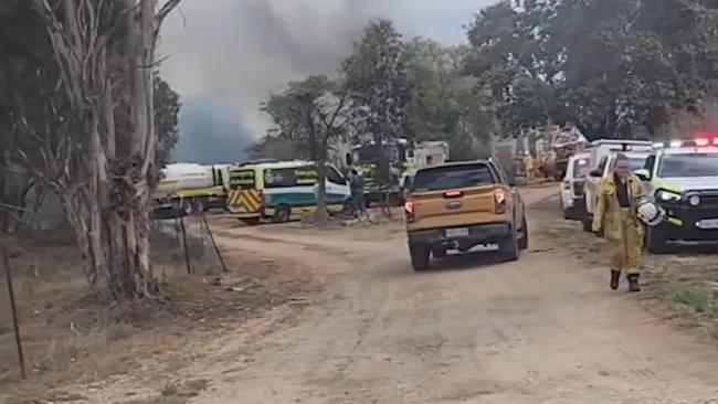 Fire ravaging Gawler Rd house at Two Wells Picture: Amanda Constable-Hardy/Facebook