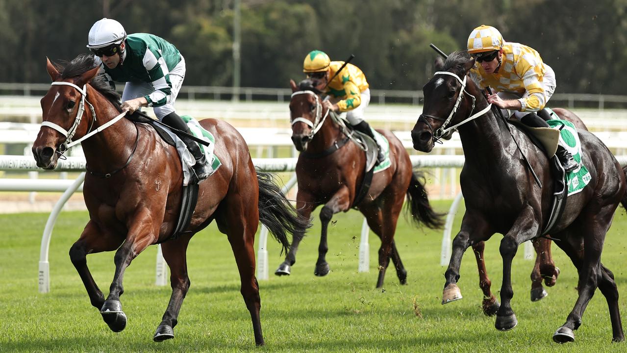 Adam Hyeronimus rides Hidden Achievement to victory at Gosford. Picture: Getty Images