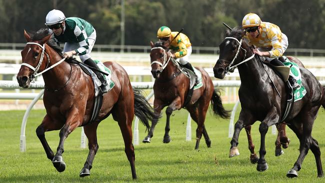 Adam Hyeronimus rides Hidden Achievement to victory at Gosford. Picture: Getty Images
