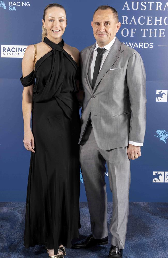 Stephanie Waller and Chris Waller attend the 2024 Australian Racehorse Horse of the year awards. Picture: Kelly Barnes