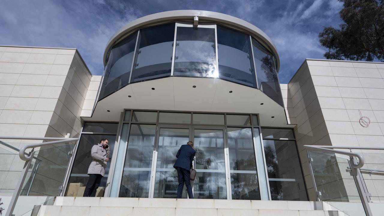 Outside the Russian Embassy in Canberra. Picture: NCA NewsWire/Martin Ollman