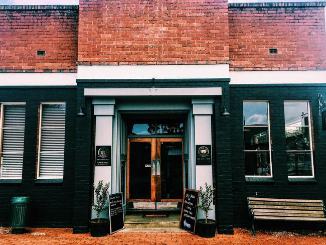 The exterior of the Old Bank Cafe in Geeveston.