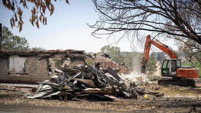 The remains of Oakbank racing identity John Glatz’s house in Woodside. Picture: Mike Burton