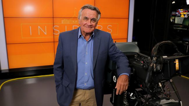 Barrie Cassidy on the Insiders set in Melbourne. Picture: Stuart McEvoy