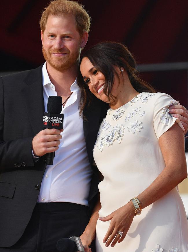 Meghan Markle with husband Prince Harry. Picture: AFP