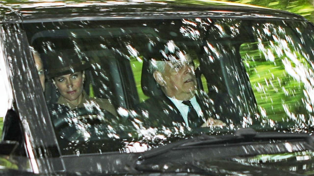 Prince William drives Prince Andrew and the Princess of Wales to Crathie Kirk. Picture: Northpix/Media Mode