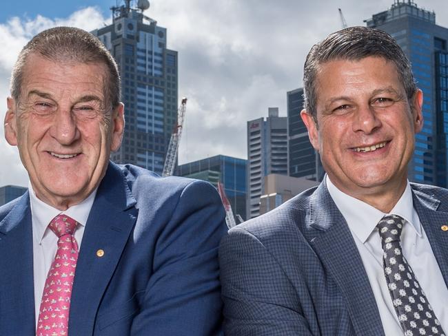 WARNING HERALD SUN PREMIUM LOCKED CONTENT: NO THE AUSTRALIAN/NO NEWS.COM/NO SKYNEWS/NO THE WESTERN AUSTRALIAN. WARNING Former Victorian Premiers and political opponents Jeff Kennett and Steve Bracks. Melbourne. Australia. 3 October 2019 Picture: Jake Nowakowski