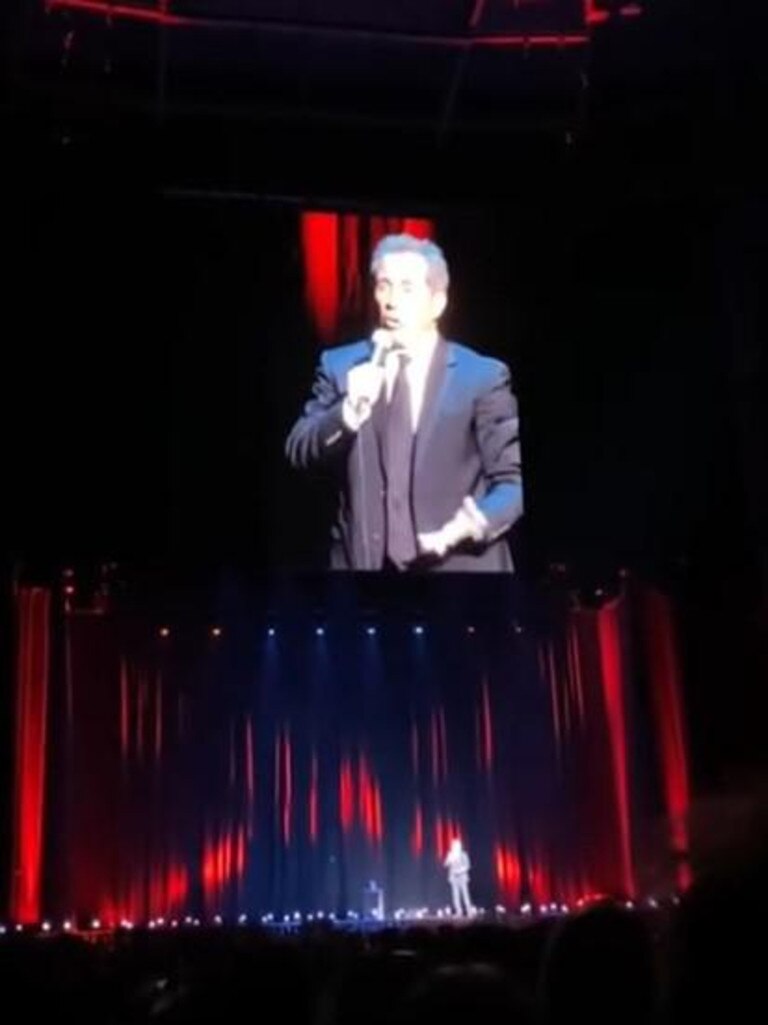 Comedian Jerry Seinfeld roasted a heckler during his Sydney show on Sunday night. Picture: AJA/Facebook