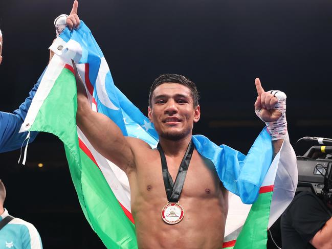 Murodjon ‘MJ’ Akhmadaliev could get a shot at Inoue before Goodman does. Picture: Christian Petersen/Getty Images