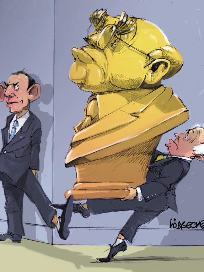 Eric Lobbecke illustration of Turnbull and Abbott.