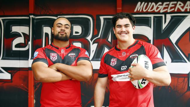 Mudgeeraba Redbacks players Trevino Betham and Jackson Gisinger. Picture: Tertius Pickard