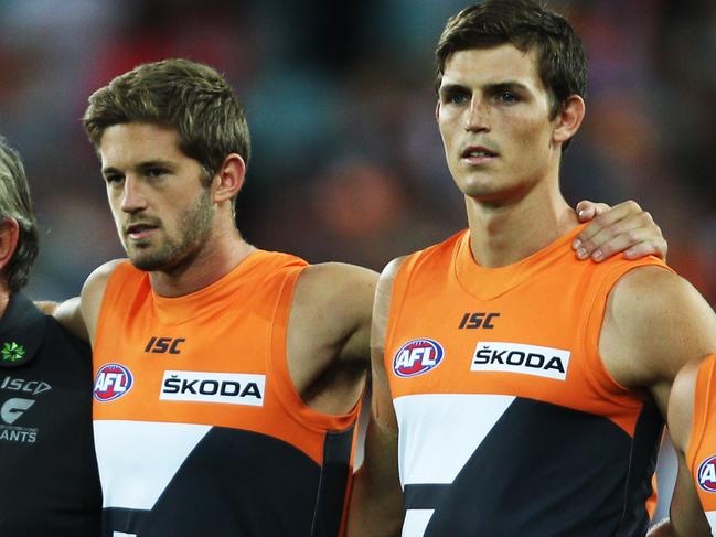 GWS Giants first match of AFL v Sydney Swans at ANZ Stadium. Kevin Sheedy Callan Ward and Phil Davis.