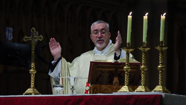 Father Don Richardson Dean of St Mary's Cathedral declared that the church “forbids us to mourn too much at this time”. Photo: NewsWire/ Gaye Gerard