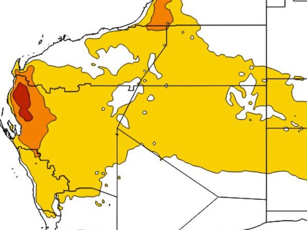 Heatwave conditions over WA. Picture BoM.JPG