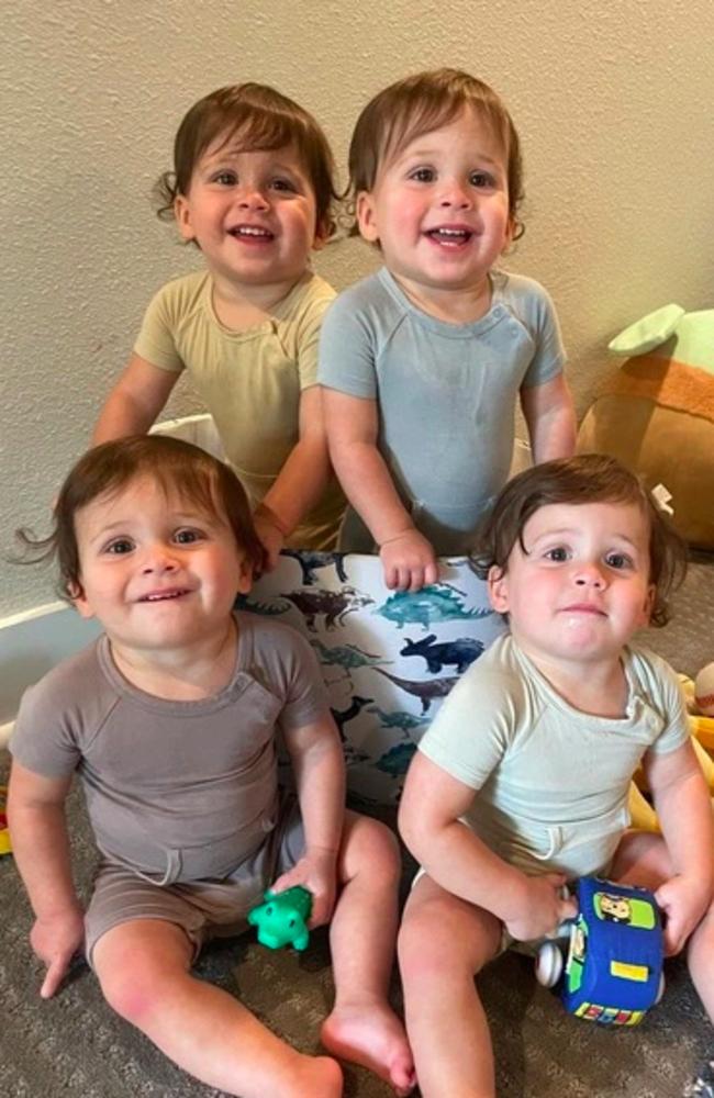 Jenny's identical quadruplets are one in 15 million. Picture: Supplied