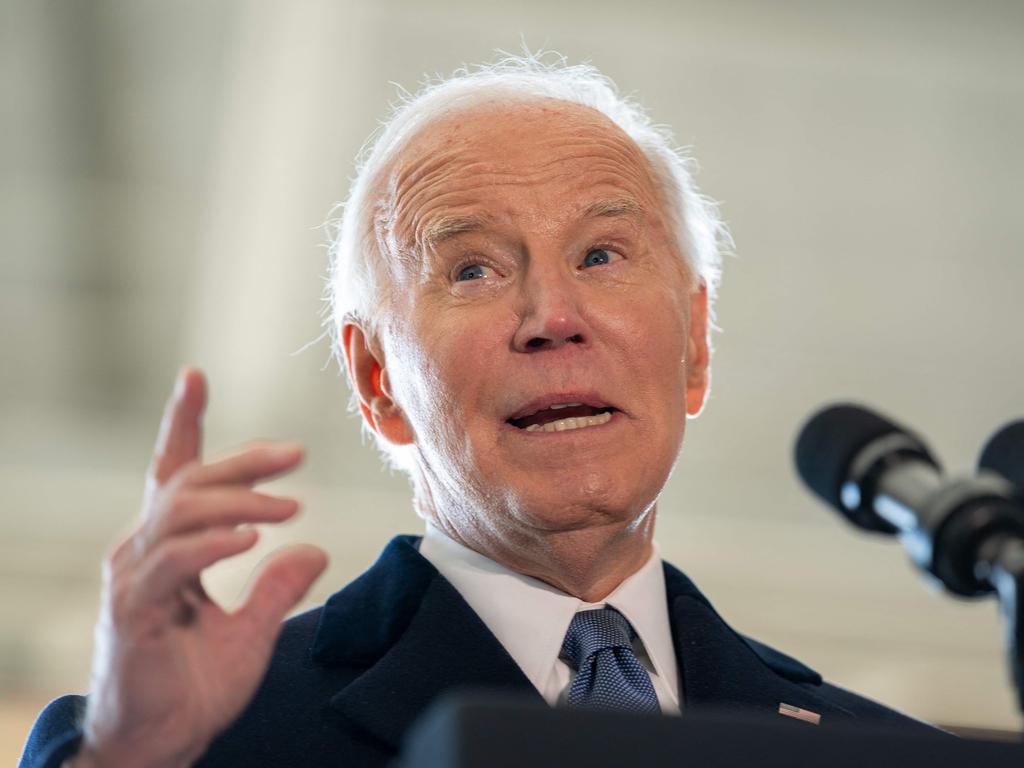 Former US President Joe Biden speaks during a farewell ceremony at Joint Base Andrews, Maryland, on January 20, 2025, following Donald Trump's inauguration. Picture: AFP