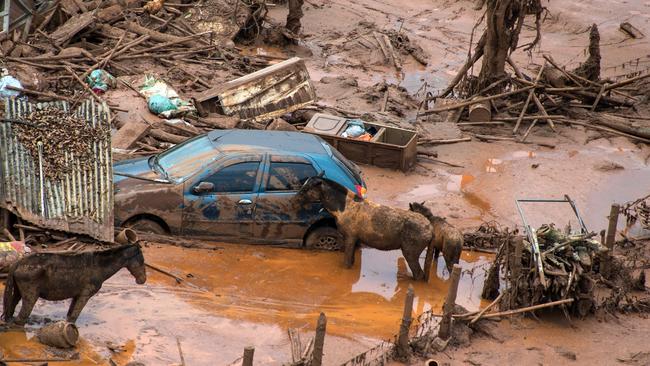 The dam burst in Mariana, Brazil on November 6, 2015 causing massive devastation. Picture: Christophe Simon/AFP