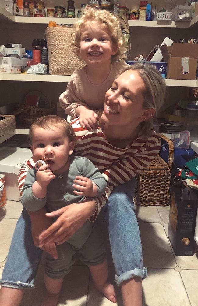 Phoebe with the couple’s two children Poppy, 2, and Bill, 10 months. Picture: Instagram